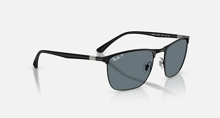 Ray-Ban RB3686 Black with Dark Blue Polarized Solid Color lenses - Alternative