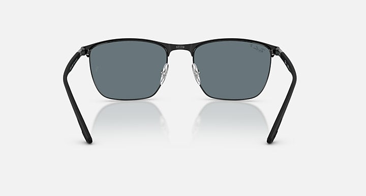 Ray-Ban RB3686 Black with Dark Blue Polarized Solid Color lenses - Back