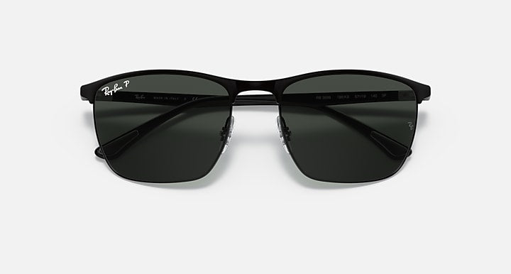 Ray-Ban RB3686 POLARIZED+ LENSES Black with Dark Grey Polarized+ Polarized+ lenses - Closed Front