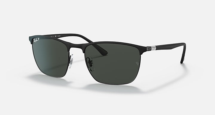 Ray-Ban RB3686 POLARIZED+ LENSES Black with Dark Grey Polarized+ Polarized+ lenses - Quarter