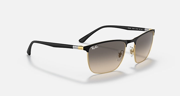 Ray-Ban RB3686 Black On Gold; Black with Clear Grey Gradient lenses - Alternative