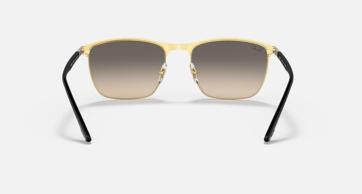 Ray-Ban RB3686 Black On Gold; Black with Clear Grey Gradient lenses - Back