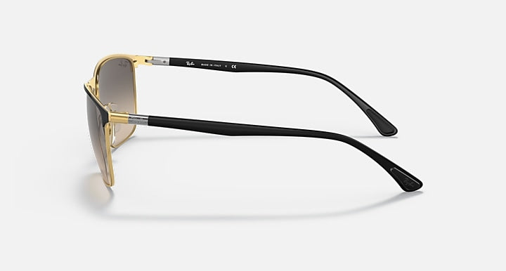 Ray-Ban RB3686 Black On Gold; Black with Clear Grey Gradient lenses - Lateral