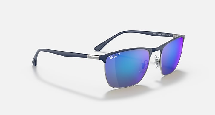 Ray-Ban RB3686 POLARIZED+ LENSES Blue On Gunmetal; Blue with Blue Polarized+ Polarized+ lenses - Alternative