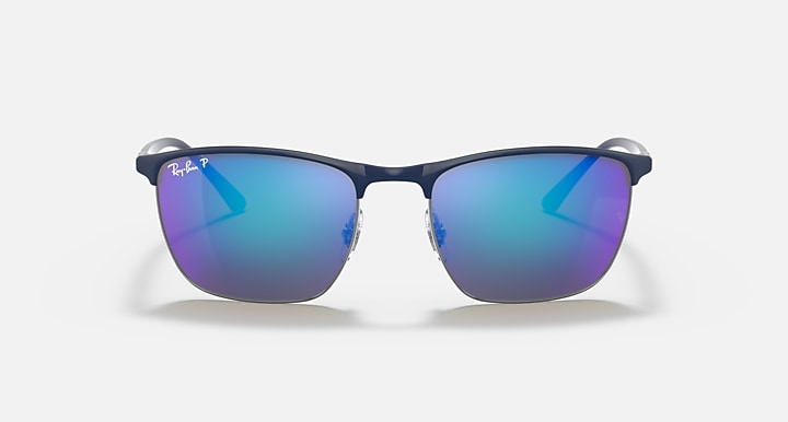 Ray-Ban RB3686 POLARIZED+ LENSES Blue On Gunmetal; Blue with Blue Polarized+ Polarized+ lenses - Front