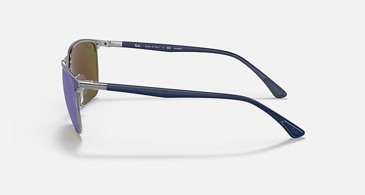 Ray-Ban RB3686 POLARIZED+ LENSES Blue On Gunmetal; Blue with Blue Polarized+ Polarized+ lenses - Lateral