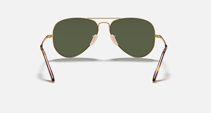 Ray-Ban AVIATOR METAL II Arista Gold with G-15 Green Solid Color lenses - Back