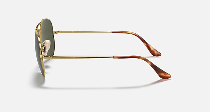 Ray-Ban AVIATOR METAL II Arista Gold with G-15 Green Solid Color lenses - Lateral