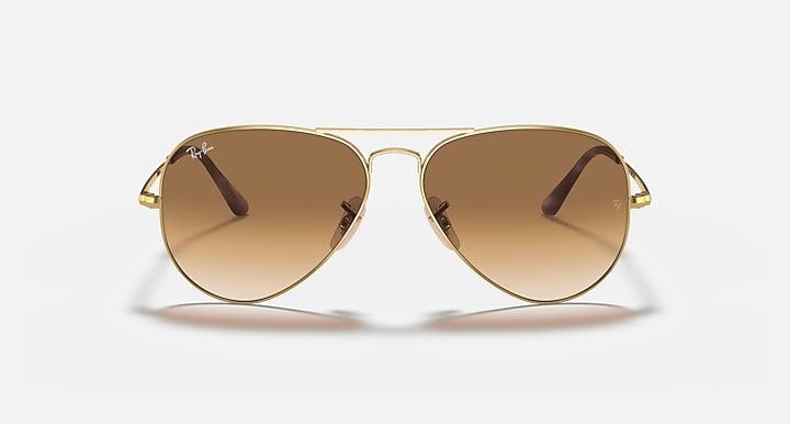 Ray-Ban AVIATOR METAL II Arista Gold with Light Brown Gradient Gradient lenses - Front