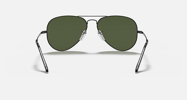 Ray-Ban AVIATOR METAL II Black with G-15 Green Solid Color lenses - Back