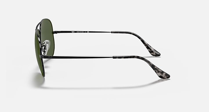 Ray-Ban AVIATOR METAL II Black with G-15 Green Solid Color lenses - Lateral