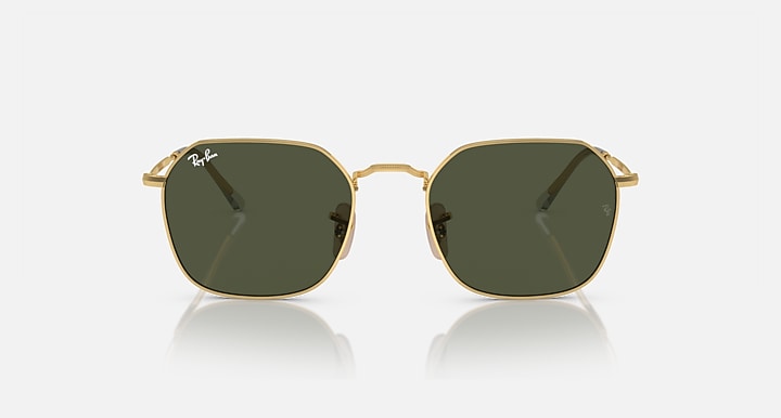 Ray-Ban JIM Arista Gold with Green Solid Color lenses - Front