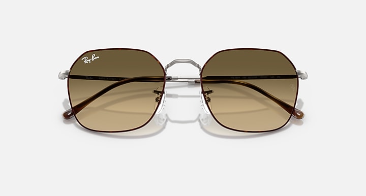Ray-Ban JIM Havana On Gunmetal; Gunmetal with Brown Vintage Gradient Black Gradient lenses - Closed Front