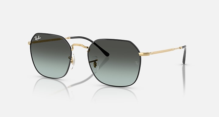 Ray-Ban JIM Black On Arista; Arista with Blue Vintage Gradient Black Gradient lenses - Quarter