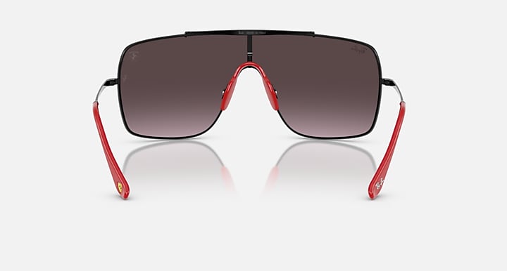 Ray-Ban RB3697M SCUDERIA FERRARI COLLECTION Black with Violet Mirror Gradient Silver Gradient - Mirror lenses - Back