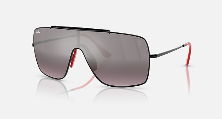 Ray-Ban RB3697M SCUDERIA FERRARI COLLECTION Black with Violet Mirror Gradient Silver Gradient - Mirror lenses - Quarter