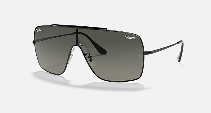 Ray-Ban WINGS II Black with Grey Gradient Gradient lenses - Quarter