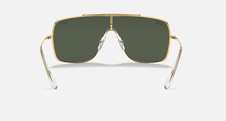Ray-Ban WINGS II Arista Gold with Dark Green Solid Color lenses - Back