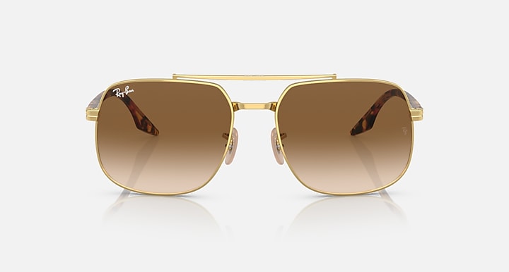 Ray-Ban RB3699 Arista Gold; Yellow Havana with Brown Gradient lenses - Front