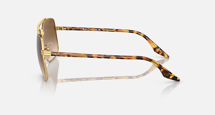Ray-Ban RB3699 Arista Gold; Yellow Havana with Brown Gradient lenses - Lateral