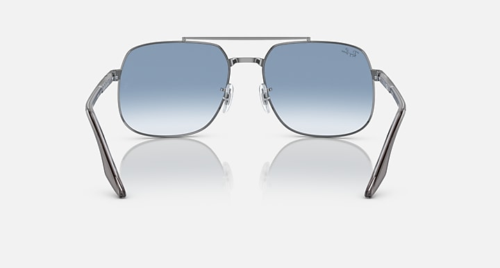 Ray-Ban RB3699 Gunmetal; Grey On Transparent with Gradient Blue Gradient lenses - Back