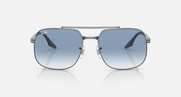 Ray-Ban RB3699 Gunmetal; Grey On Transparent with Gradient Blue Gradient lenses - Front