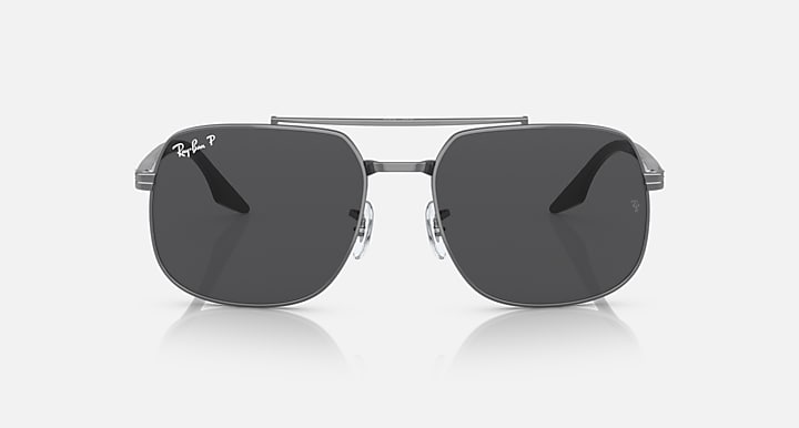 Ray-Ban RB3699 POLARIZED+ LENSES Gunmetal; Black with Dark Grey Polarized+ Polarized+ lenses - Front
