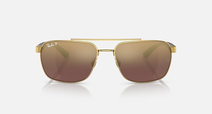 Ray-Ban RB3701 POLARIZED+ LENSES Arista Gold; Brown with Purple & Gold Polarized+ Polarized+ lenses - Front