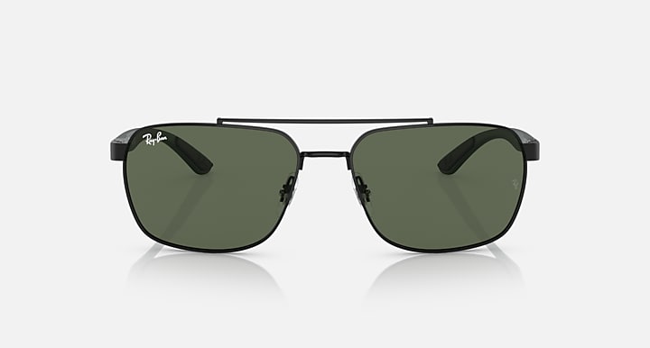 Ray-Ban RB3701 Black; Green with Dark Green Solid Color lenses - Front