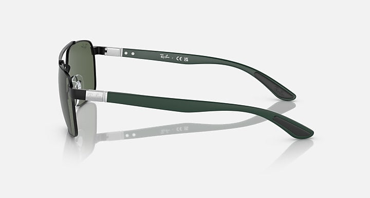 Ray-Ban RB3701 Black; Green with Dark Green Solid Color lenses - Lateral