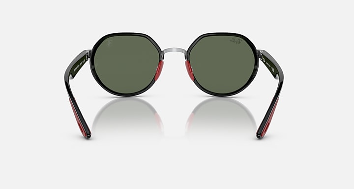 Ray-Ban RB3703M SCUDERIA FERRARI COLLECTION Silver; Black with Dark Green Solid Color lenses - Back
