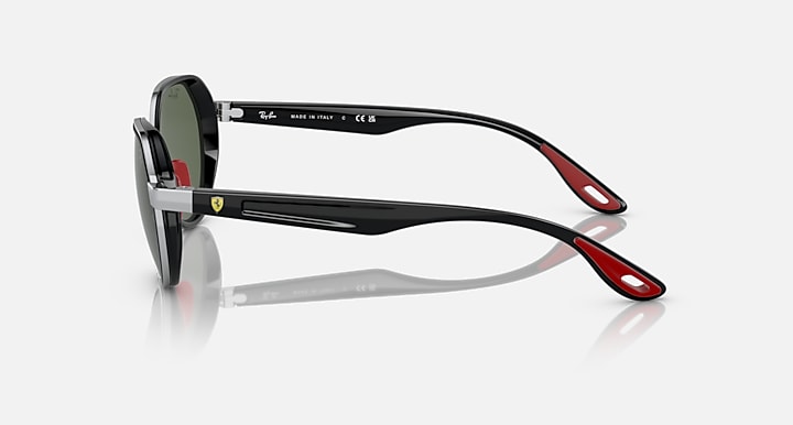 Ray-Ban RB3703M SCUDERIA FERRARI COLLECTION Silver; Black with Dark Green Solid Color lenses - Lateral