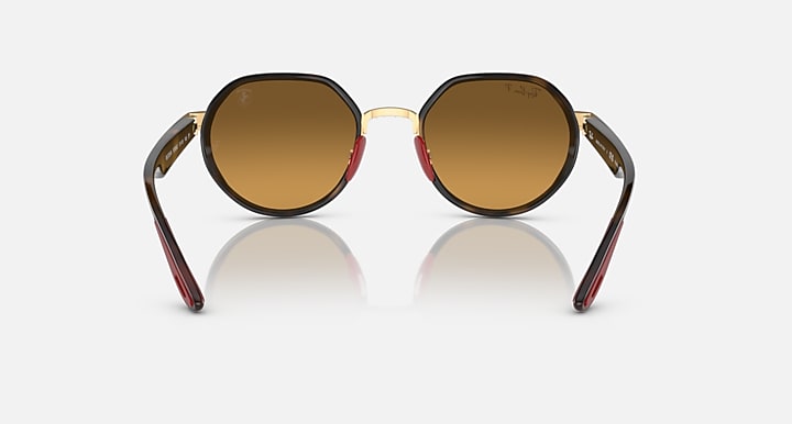 Ray-Ban RB3703M SCUDERIA FERRARI COLLECTION POLARIZED+ LENSES Gold; Havana with Grey & Brown Polarized Polarized+ lenses - Back