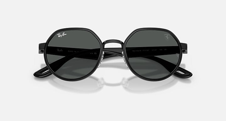 Ray-Ban RB3703M SCUDERIA FERRARI COLLECTION Black with Dark Grey Solid Color lenses - Closed Front
