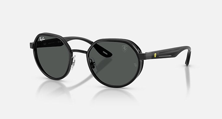 Ray-Ban RB3703M SCUDERIA FERRARI COLLECTION Black with Dark Grey Solid Color lenses - Quarter