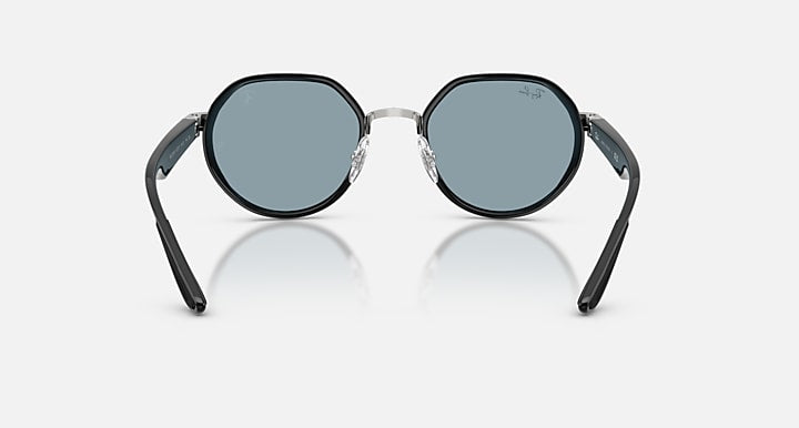 Ray-Ban RB3703M SCUDERIA FERRARI COLLECTION Silver; Black with Azure Solid Color lenses - Back