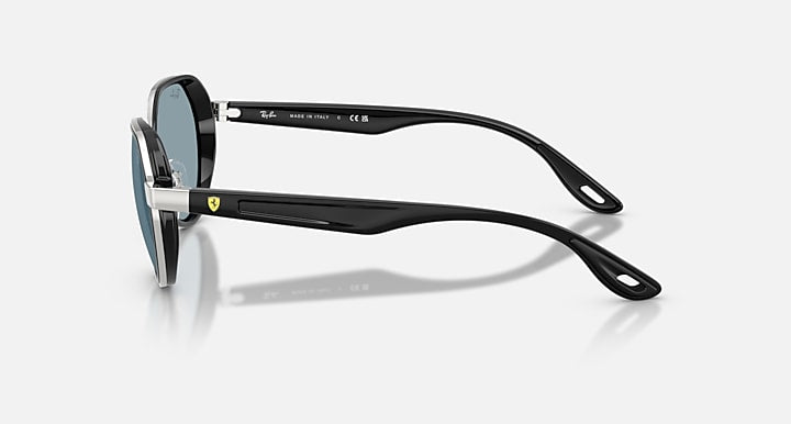 Ray-Ban RB3703M SCUDERIA FERRARI COLLECTION Silver; Black with Azure Solid Color lenses - Lateral