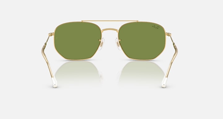 Ray-Ban RB3707 REVISITED Arista Gold with Green Solid Color lenses - Back