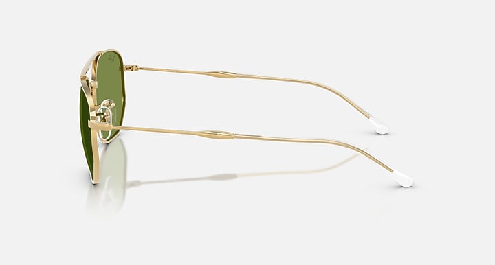 Ray-Ban RB3707 REVISITED Arista Gold with Green Solid Color lenses - Lateral