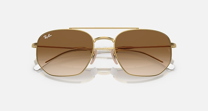 Ray-Ban RB3707 Arista Gold with Brown Gradient lenses - Closed Front