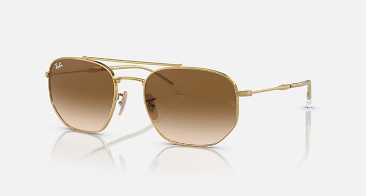 Ray-Ban RB3707 Arista Gold with Brown Gradient lenses - Quarter