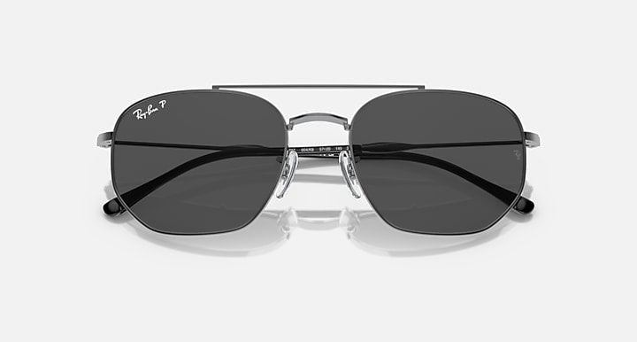 Ray-Ban RB3707 POLARIZED+ LENSES Gunmetal with Grey Polarized+ Polarized+ lenses - Closed Front