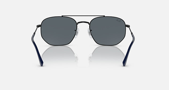 Ray-Ban RB3707 Black with Blue Solid Color lenses - Back