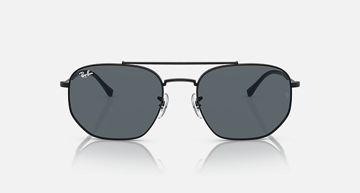 Ray-Ban RB3707 Black with Blue Solid Color lenses - Front