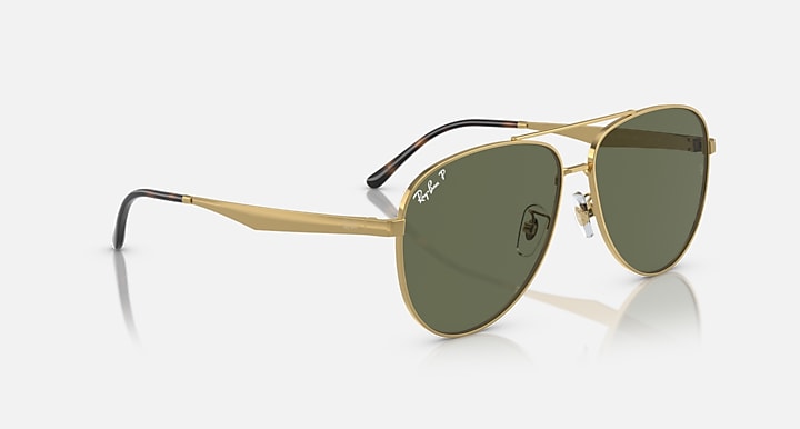 Ray-Ban RB3712D Arista Gold with Dark Green Polarized Solid Color lenses - Alternative