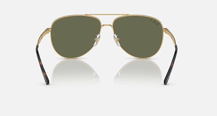 Ray-Ban RB3712D Arista Gold with Dark Green Polarized Solid Color lenses - Back