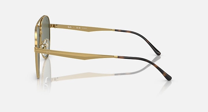 Ray-Ban RB3712D Arista Gold with Dark Green Polarized Solid Color lenses - Lateral