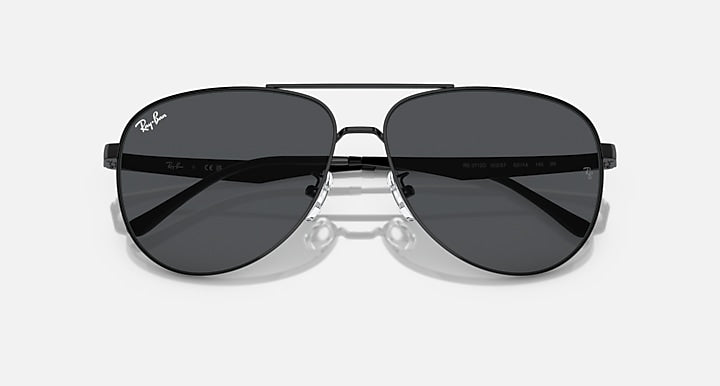 Ray-Ban RB3712D Black with Dark Grey Solid Color lenses - Closed Front