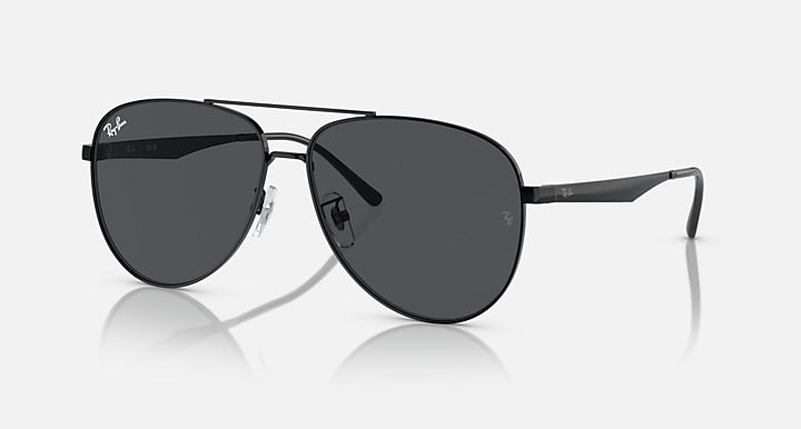 Ray-Ban RB3712D Black with Dark Grey Solid Color lenses - Quarter