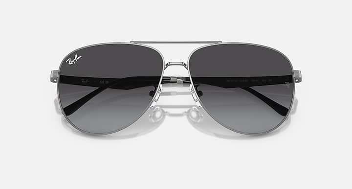 Ray-Ban RB3712D Gunmetal with Grey Gradient lenses - Closed Front